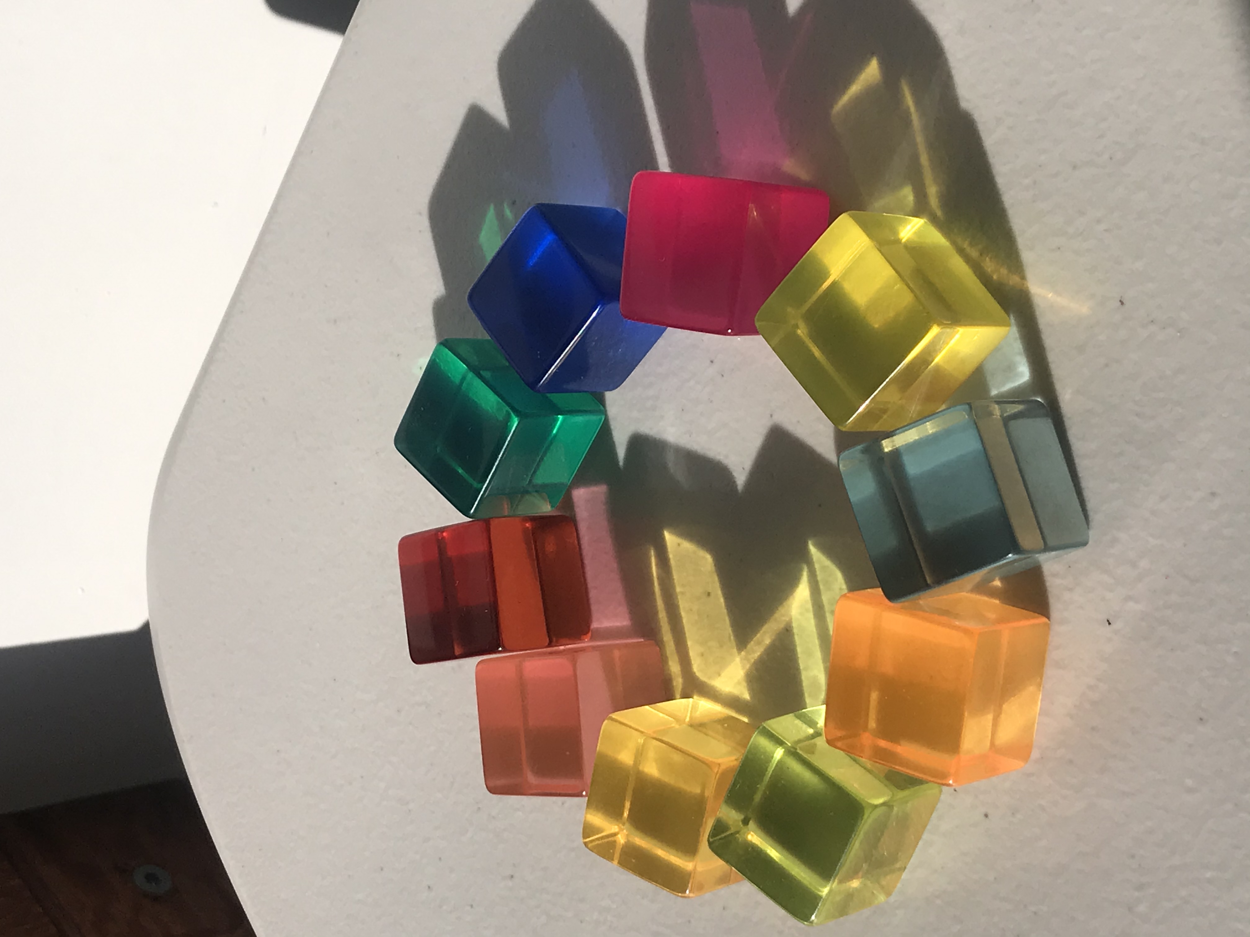 Bauspiel  lucite  colour cube set 10